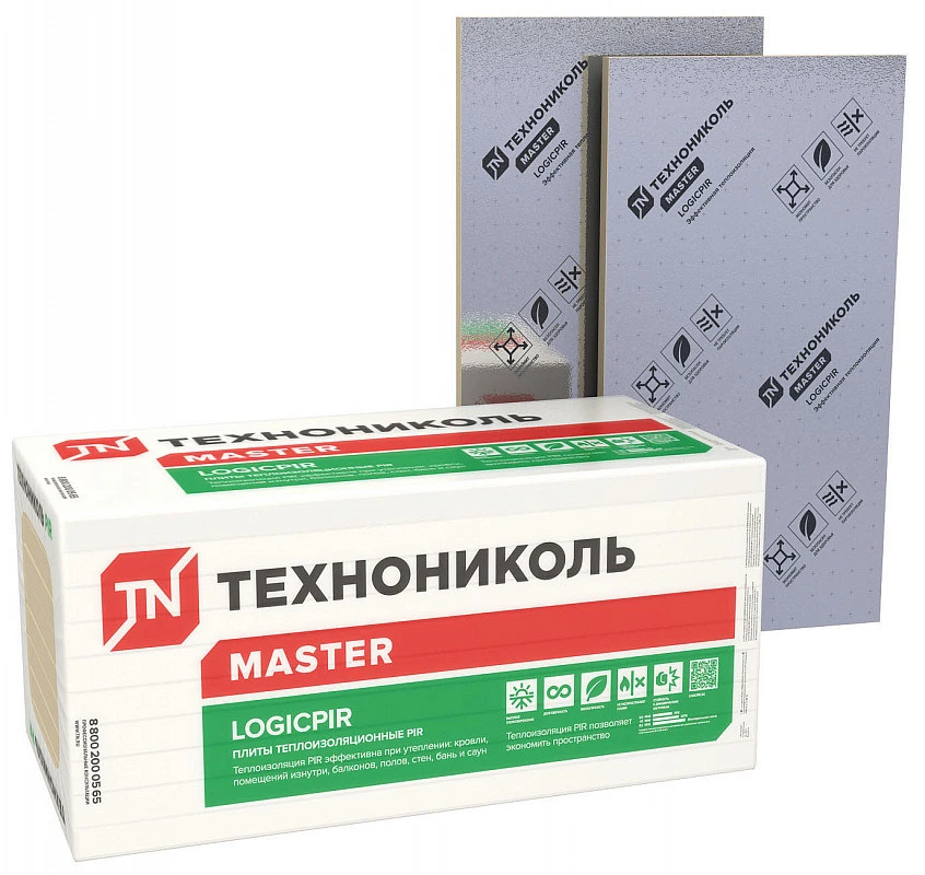 Теплоизоляционная плита PIR LOGICPIR Ф/Ф L 1190х590х30 (8 плит) 5.62м2 купить в Якутске