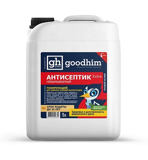 Антисептик невымываемый для тяжелых услов.эксплуат.(тонирующий), GOODHIM Extra, 5л купить в Якутске