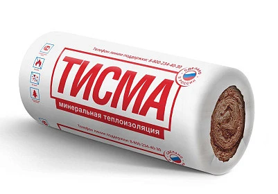 Утеплитель минеральная вата ТИСМА TR043 50*1200*8300 (2 мата, 1м3; 19.9м2)