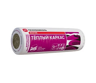 Утеплитель минеральная вата ТехноНиколь Тёплый Каркас RN 37 4000*1220*150 (1 рул, 0.732м3, 4.88м2)