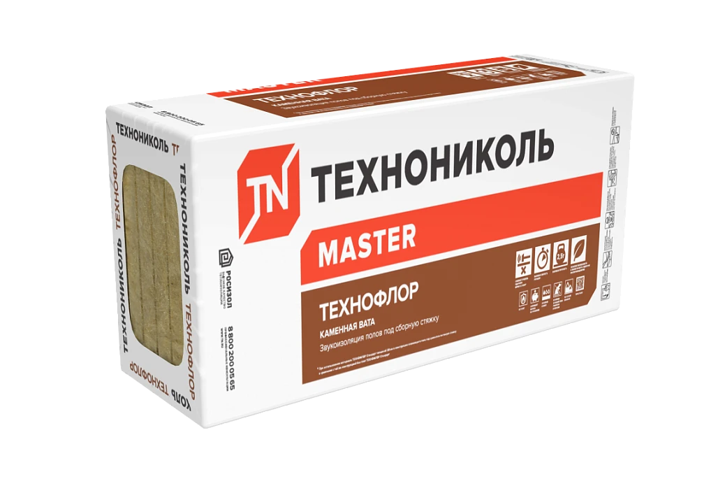 Звукоизоляция ТехноНиколь каменная вата ТЕХНОФЛОР СТАНДАРТ 1200*600*50 (6 плит) купить в Якутске